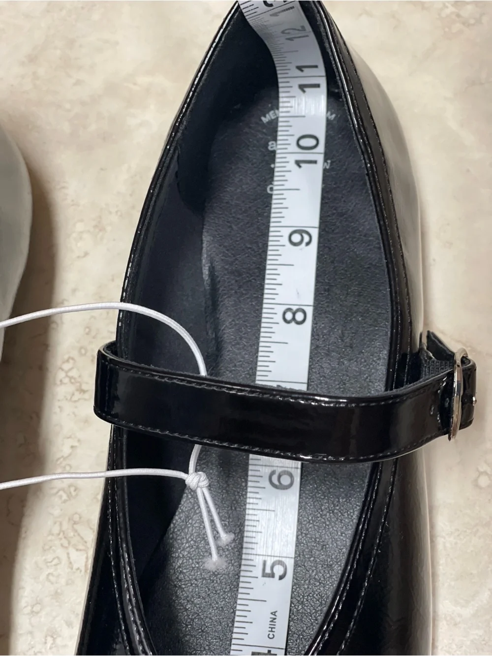 NWT A New Day Womens Shoes 11 Mary Jane Flats Black Faux Patent Leather Buckle
